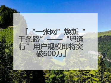 “一张网”焕新“千条路”——“粤通行”用户规模即将突破600万