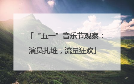 “五一”音乐节观察：演员扎堆，流量狂欢