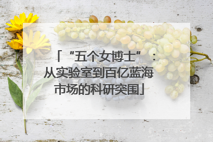 “五个女博士”：从实验室到百亿蓝海市场的科研突围