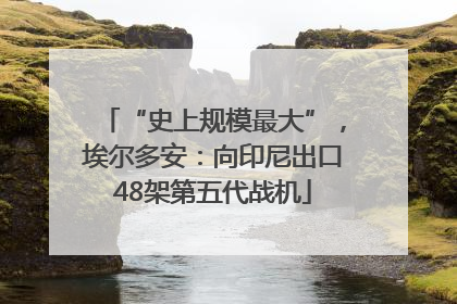 “史上规模最大”，埃尔多安：向印尼出口48架第五代战机