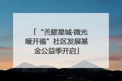 “善耀星城·微光暖开福”社区发展基金公益季开启