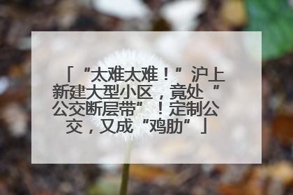 “太难太难！”沪上新建大型小区，竟处“公交断层带”！定制公交，又成“鸡肋”