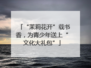 “茉莉花开”载书香，为青少年送上“文化大礼包”