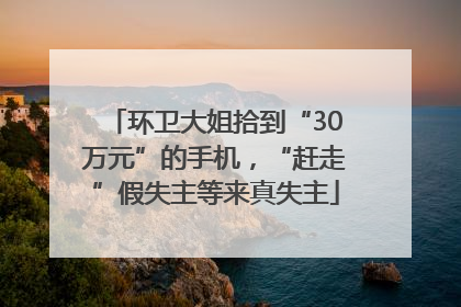 环卫大姐拾到“30万元”的手机，“赶走”假失主等来真失主
