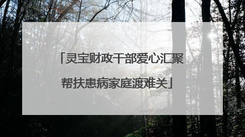 灵宝财政干部爱心汇聚 帮扶患病家庭渡难关