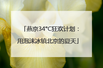 燕京34°C狂欢计划：用泡沫冰镇北京的夏天