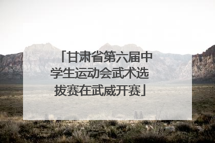 甘肃省第六届中学生运动会武术选拔赛在武威开赛