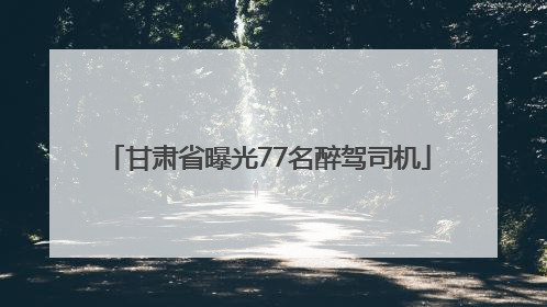 甘肃省曝光77名醉驾司机