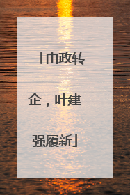 由政转企，叶建强履新