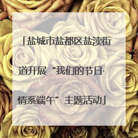 盐城市盐都区盐渎街道开展“我们的节日·情系端午”主题活动