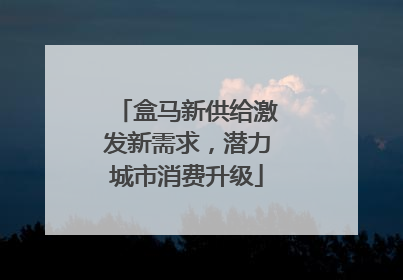 盒马新供给激发新需求，潜力城市消费升级