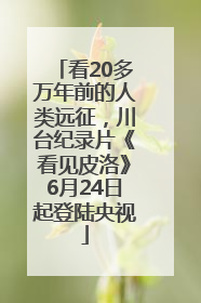 看20多万年前的人类远征，川台纪录片《看见皮洛》6月24日起登陆央视