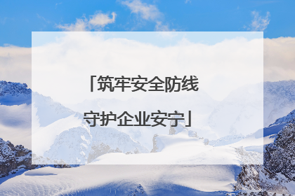 筑牢安全防线 守护企业安宁
