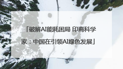 破解AI能耗困局 印裔科学家：中国在引领AI绿色发展