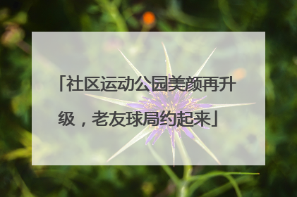 社区运动公园美颜再升级，老友球局约起来