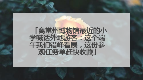 离常州博物馆最近的小学喊话外地游客：这个端午我们错峰看展，这份参观任务单赶快收藏