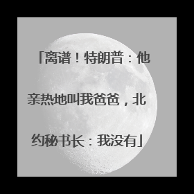 离谱！特朗普：他亲热地叫我爸爸，北约秘书长：我没有