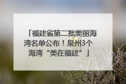 福建省第二批美丽海湾名单公布！泉州3个海湾“美在福建”