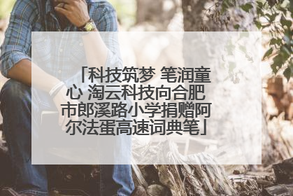 科技筑梦 笔润童心 淘云科技向合肥市郎溪路小学捐赠阿尔法蛋高速词典笔