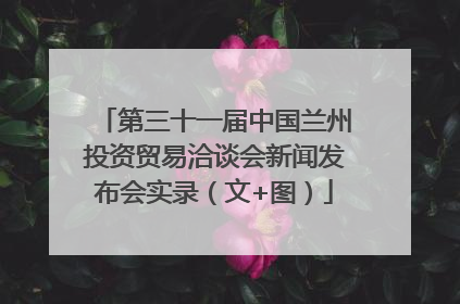 第三十一届中国兰州投资贸易洽谈会新闻发布会实录（文+图）
