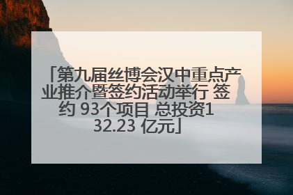 第九届丝博会汉中重点产业推介暨签约活动举行 签约 93个项目 总投资132.23 亿元