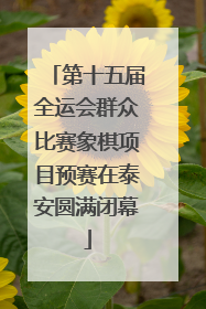 第十五届全运会群众比赛象棋项目预赛在泰安圆满闭幕