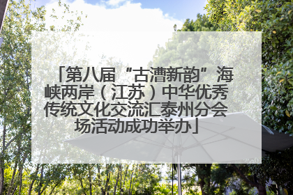 第八届“古漕新韵”海峡两岸（江苏）中华优秀传统文化交流汇泰州分会场活动成功举办