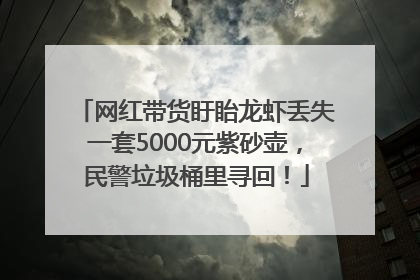 网红带货盱眙龙虾丢失一套5000元紫砂壶，民警垃圾桶里寻回！
