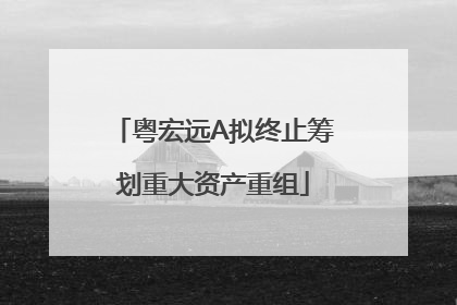 粤宏远A拟终止筹划重大资产重组