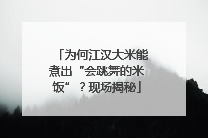 为何江汉大米能煮出“会跳舞的米饭”？现场揭秘