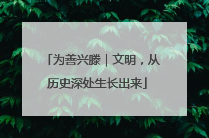 为善兴滕｜文明，从历史深处生长出来