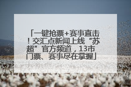 一键抢票+赛事直击！交汇点新闻上线“苏超”官方频道，13市门票、赛事尽在掌握