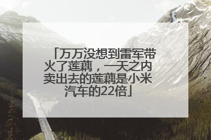 万万没想到雷军带火了莲藕，一天之内卖出去的莲藕是小米汽车的22倍