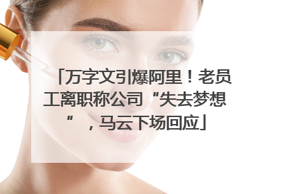 万字文引爆阿里！老员工离职称公司“失去梦想”，马云下场回应