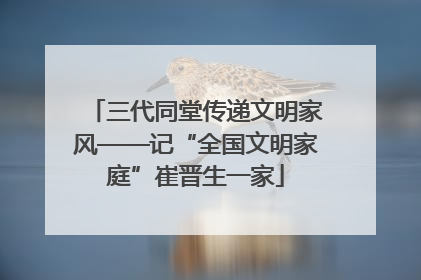 三代同堂传递文明家风——记“全国文明家庭”崔晋生一家