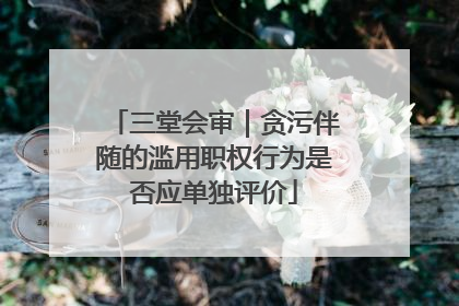 三堂会审｜贪污伴随的滥用职权行为是否应单独评价