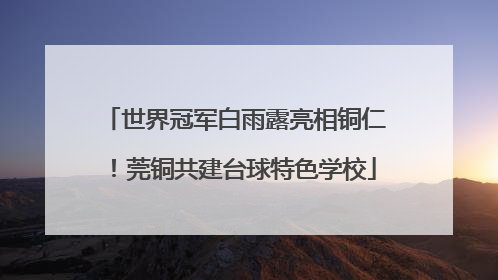 世界冠军白雨露亮相铜仁！莞铜共建台球特色学校