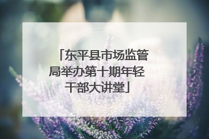 东平县市场监管局举办第十期年轻干部大讲堂
