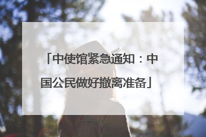 中使馆紧急通知：中国公民做好撤离准备