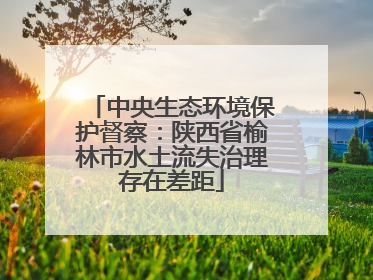 中央生态环境保护督察：陕西省榆林市水土流失治理存在差距