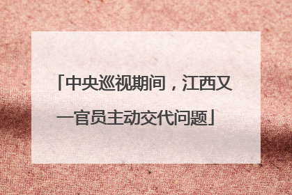 中央巡视期间，江西又一官员主动交代问题