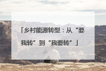 乡村能源转型：从“要我转”到“我要转”