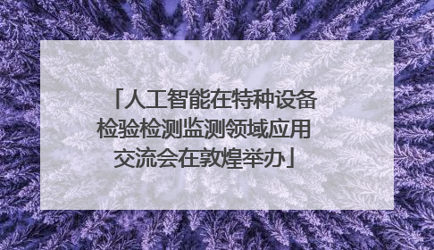 人工智能在特种设备检验检测监测领域应用交流会在敦煌举办
