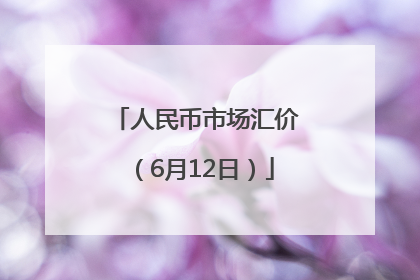 人民币市场汇价（6月12日）