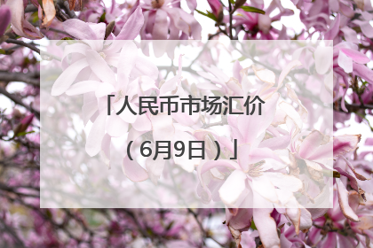 人民币市场汇价（6月9日）