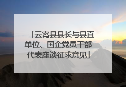 云霄县县长与县直单位、国企党员干部代表座谈征求意见