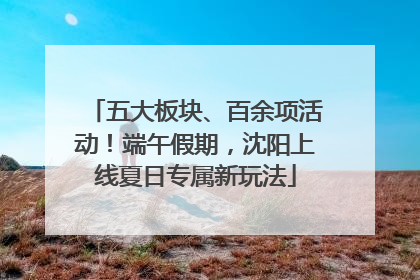五大板块、百余项活动！端午假期，沈阳上线夏日专属新玩法