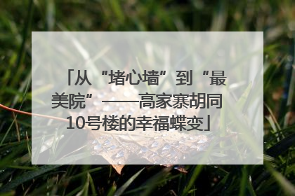 从“堵心墙”到“最美院”——高家寨胡同10号楼的幸福蝶变