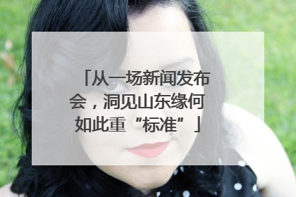 从一场新闻发布会，洞见山东缘何如此重“标准”