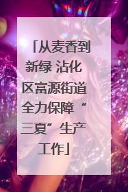 从麦香到新绿 沾化区富源街道全力保障“三夏”生产工作